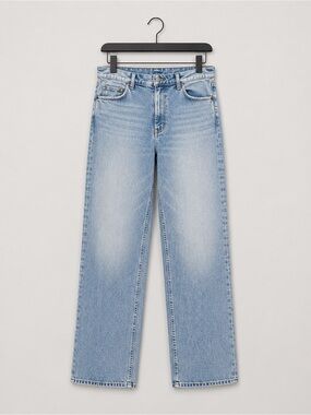 rag & bone Low-Rise Straight Light Blue Denim Jeans, Size 30